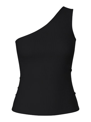 Pieces Ruka One Shoulder Top - Black
