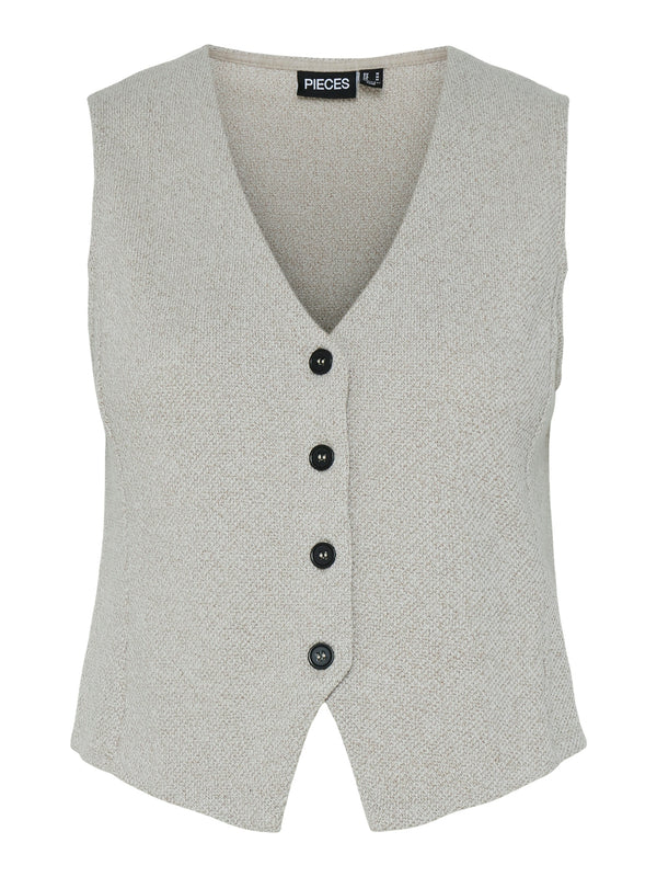 Pieces Pepper Vest - Silver Grey