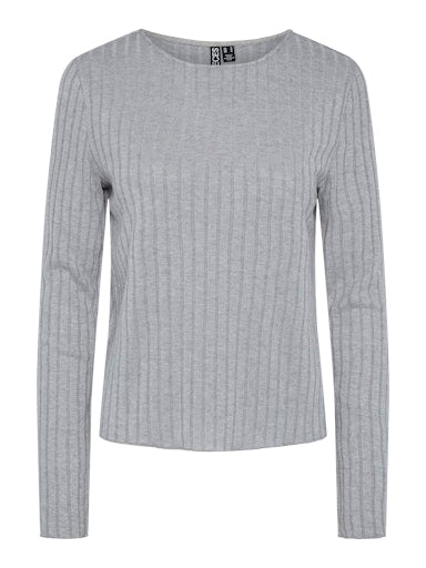 Pieces Iris Long Sleeve Top - Ultimate Grey