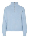 Piece Oree Long Sleeve Half Zip Knit - Cashmere Blue