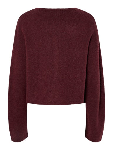 Pieces Marcello Long Sleeve Knit Cardigan - Tawny Port