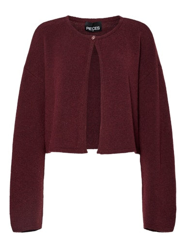 Pieces Marcello Long Sleeve Knit Cardigan - Tawny Port