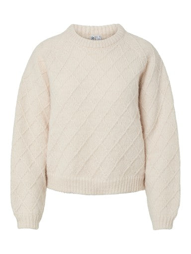 Pieces Airy Long Sleeve O Neck Knit - Whitecap Grey