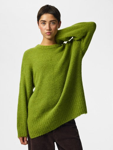 Pieces Tina Long Sleeve O Neck Knit - Woodbine