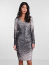 Pieces Delphia Long Sleeve Wrap Dress - Magnet