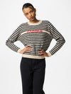 Pieces Jada Long Sleeve O Neck Knit - Birch Stripes