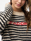 Pieces Jada Long Sleeve O Neck Knit - Birch Stripes