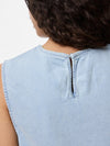 Pieces Monica Short Sleeve O-Neck Denim Dress - Light Blue Denim