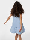 Pieces Monica Short Sleeve O-Neck Denim Dress - Light Blue Denim