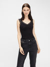 Pieces Barbera Lace Top - Black