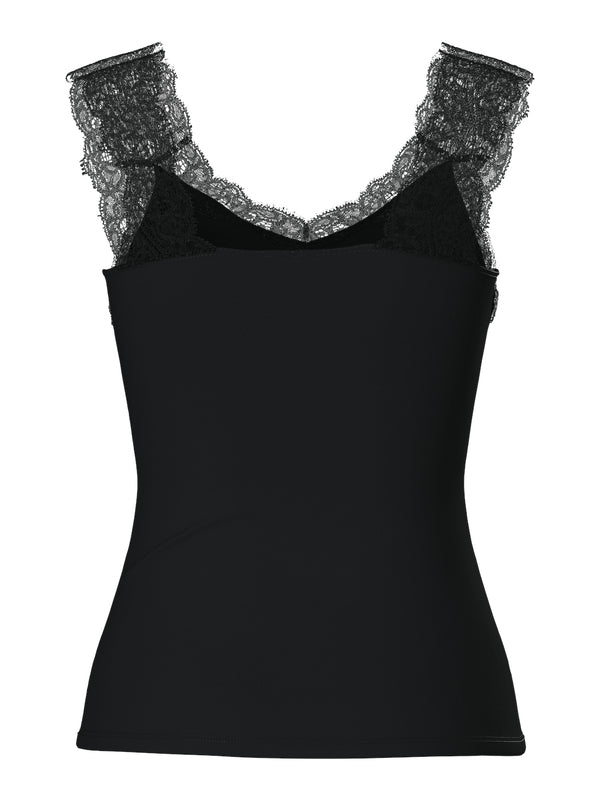 Pieces Barbera Lace Top - Black