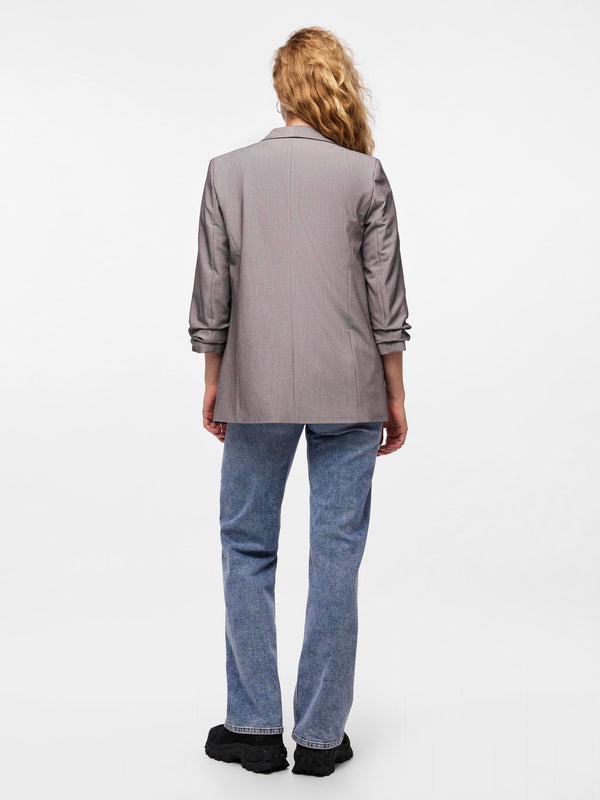 Pieces Bosella 3/4 Blazer - Light Grey Melange