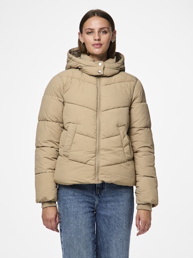 Pieces Jamilla Short Puffer Jacket - Silver Mink