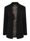 Pieces Bozzy Long Sleeve Detail Balzer - Black/Leo Print