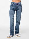 Piece Kelly Mid Waist Straight Jeans - Medium Blue Denim