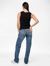 Piece Kelly Mid Waist Straight Jeans - Medium Blue Denim