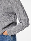 Pieces Nina Long Sleeve O Neck Knit - Medium Grey