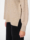 Pieces Malou Long Sleeve Roll Neck Knit - Taupe Grey