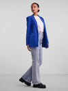 Pieces Bossy Long Sleeve Loose Blazer -  Mazarine Blue