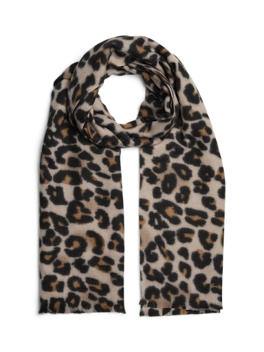 Pieces Jorna Long Scarf - Black/ Leopard