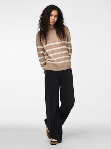 Pieces Sia Rollneck Knit - Silver Mink