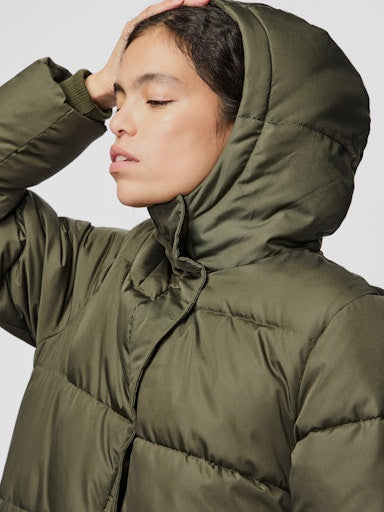 Pieces Maddie Long Puffer Jacket - Forest Night