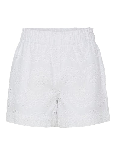 Pieces Vilde Mid Waist Shorts - Bright White