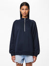 Pieces Chilli Long Sleeve Half Zip Sweat - Sky Captain