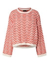 Pieces Sera Long Sleeve O Neck Knit - Cloud Dancer/ Grenadine