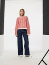 Pieces Sera Long Sleeve O Neck Knit - Cloud Dancer/ Grenadine