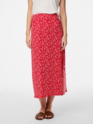 Pieces flora High Waist Midi Skirt - Lollipop/ Small Flower