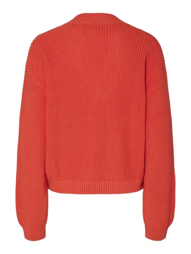 Pieces Sise Long Sleeve V Neck Knit - Grenadine