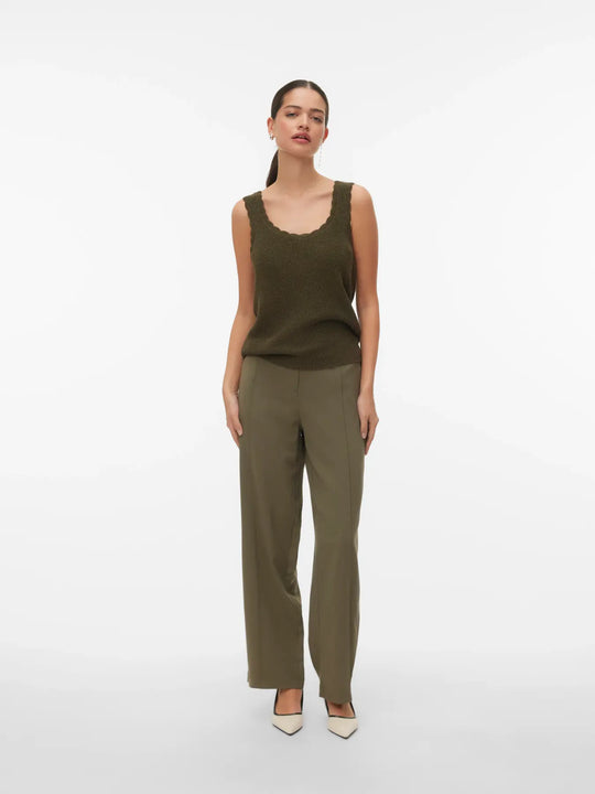 Vero Moda Lexie Shine Short Sleeve U-Neck Top - Kalamata