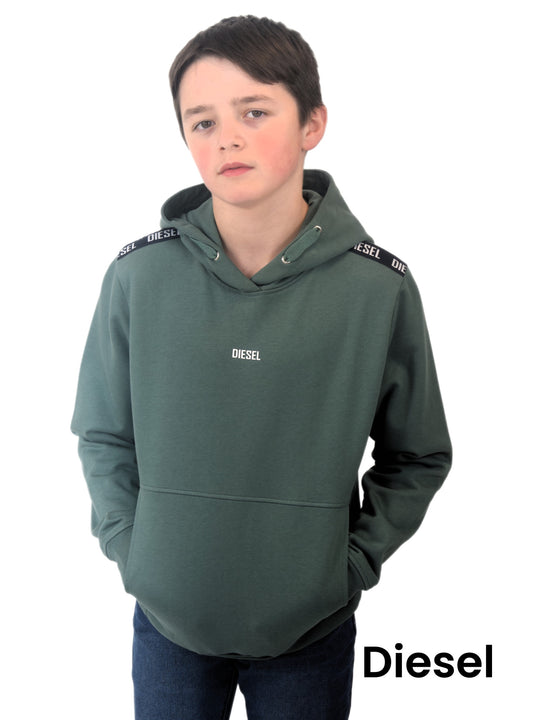 Diesel Boys Zach Hoodie - Green Trail [Age 11-12]