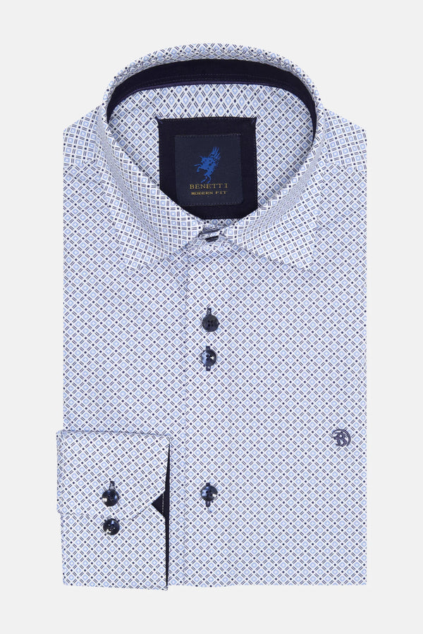 Benetti Porsche Modern Fit Long Sleeve Shirt - Blue
