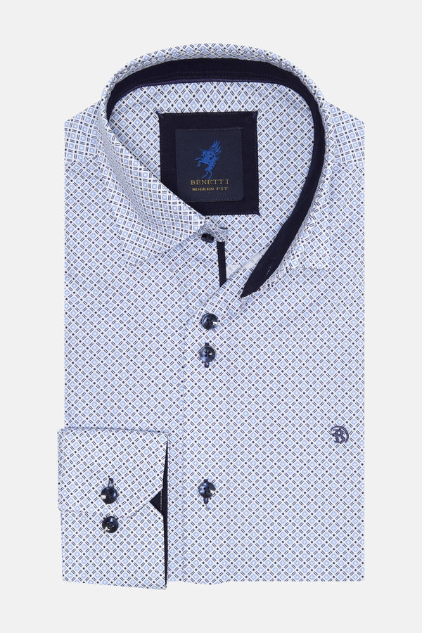 Benetti Porsche Modern Fit Long Sleeve Shirt - Blue