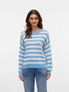 Vero Moda Newlexsun Mix Long Sleeve O-Neck Pullover - Airy Blue