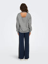 Only Lari Long Sleeve Cut Out Back Sweater - Medium Grey Melange