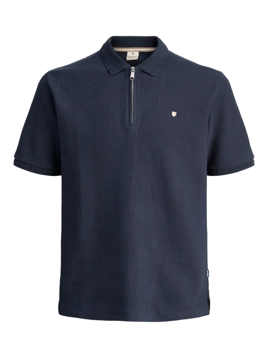 Jack & Jones Cameron Short Sleeve Zip Polo - Seabourne