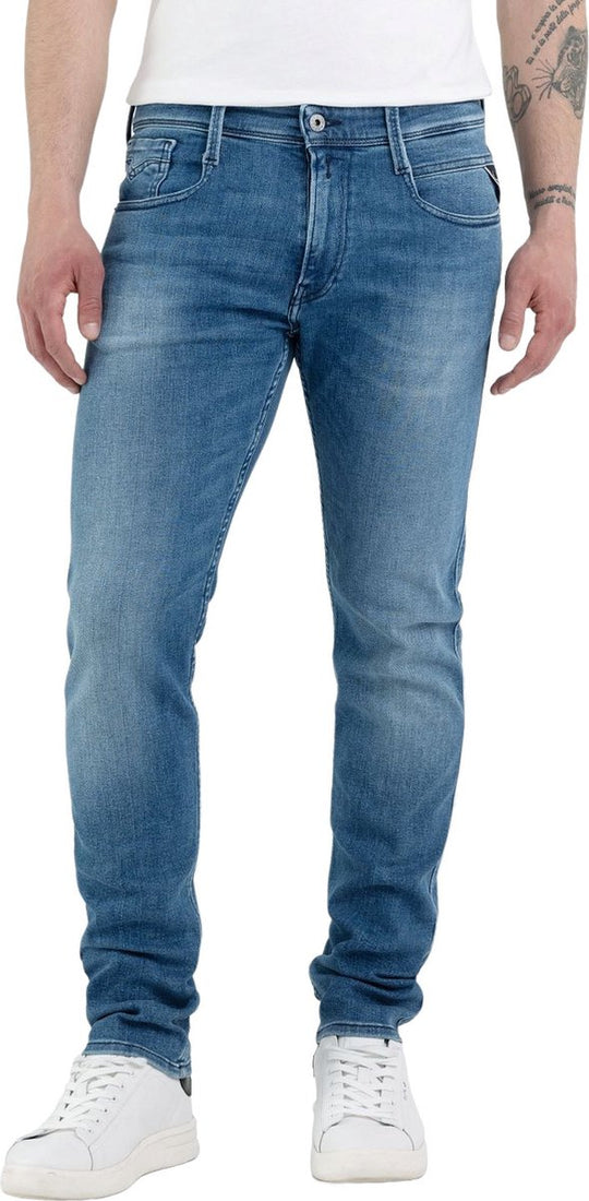 Replay Anbass Slim Fit Jeans - Mid Blue Power M914.000.261.C39.009