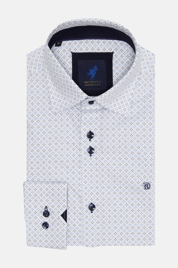 Benetti Rover Modern Fit Long Sleeve Shirt - Navy