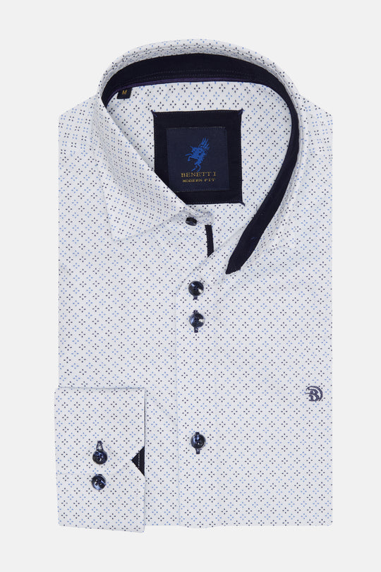 Benetti Rover Modern Fit Long Sleeve Shirt - Navy [Size 3XL]