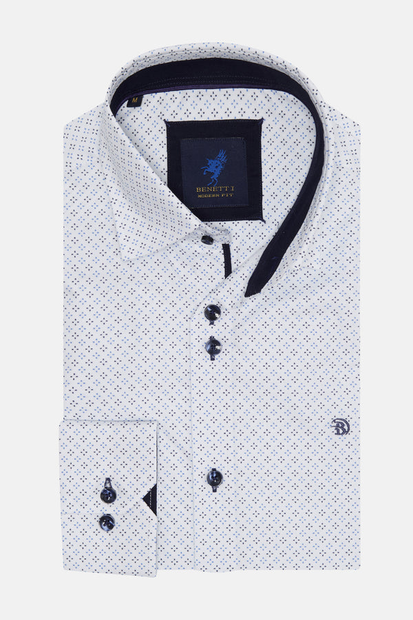 Benetti Rover Modern Fit Long Sleeve Shirt - Navy