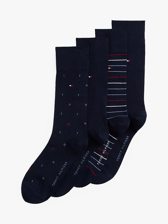 Tommy Hilfiger Socks 4 Pairs Tin Giftbox - Navy