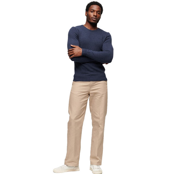 Superdry Essential Slim Fit Crew Jumper - Bright Blue Marl