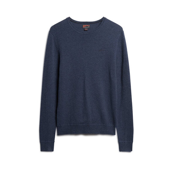 Superdry Essential Slim Fit Crew Jumper - Bright Blue Marl