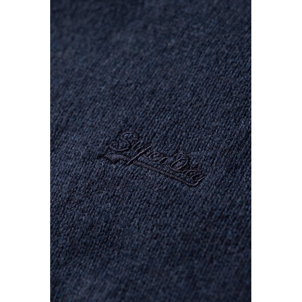 Superdry Essential Slim Fit Crew Jumper - Bright Blue Marl