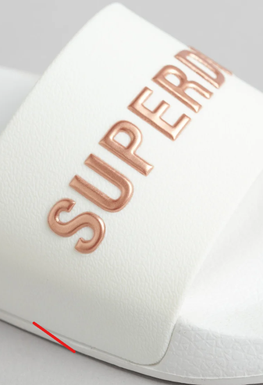 Superdry Code Logo Vegan Pool Slide - Optic Metallic Rose