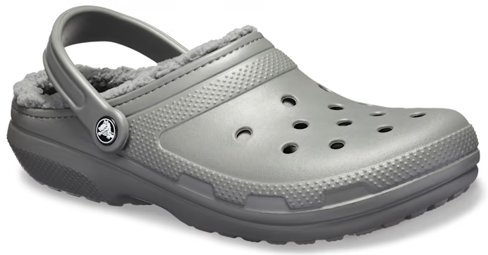 Grey lined shop crocs
