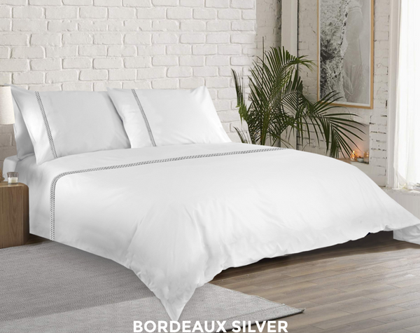 Atlantic Linen Duvet Set - Bordeaux Silver